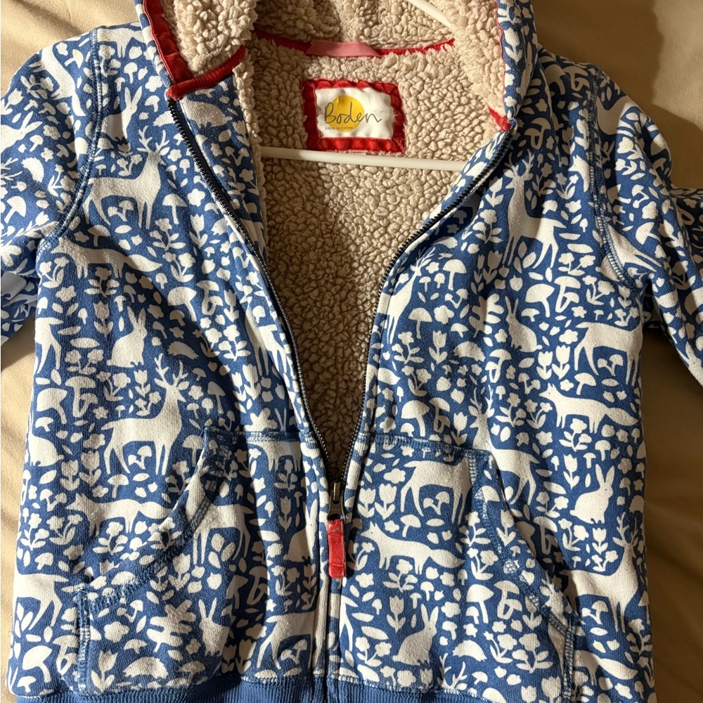 Boden Blue and White Patterned Jacket